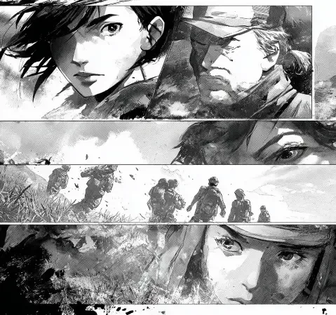 悬疑推理题材漫画封面，主角在昏暗房间里查看线索